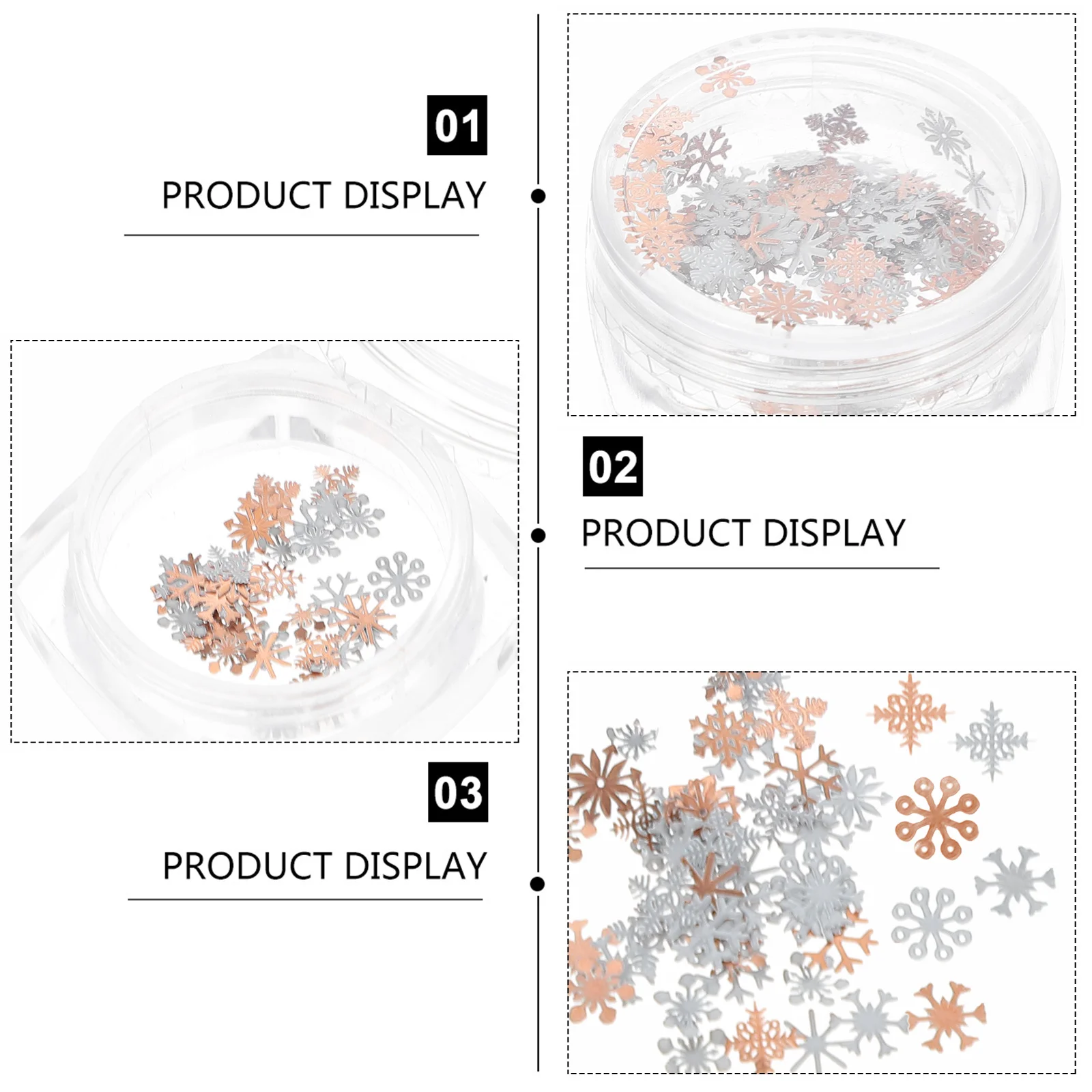 

2 Boxes Nail Art Decorations Shining Snowflake Glitter Sequins for Manicure Nail Phone Case Scrapbook Embellishment