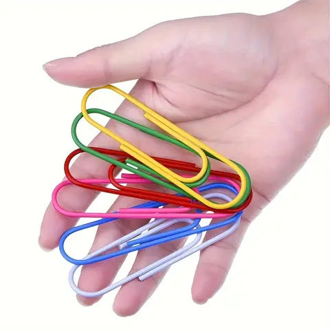 Bilashmart Large Paper Clips 6 Colors Rust-Proof Metal Fixed Color Paper Clips Big Cute Clip for Office Supplies And Stationery