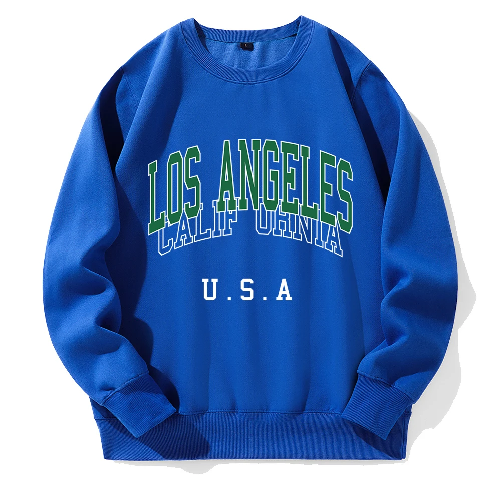 Los Angeles California U.S.A City Letter Printing Hoodies Men Oversized Loose Hoody Street Sports Sweatshirt Tide Fashion Hooded