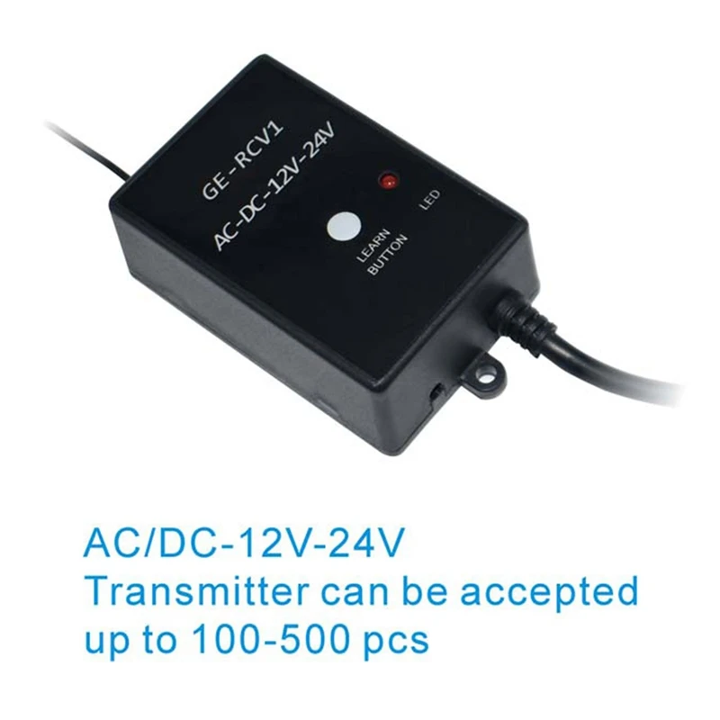 -RCV1 Receiver 433.92MHz DC/AC 12V/24V for Gate Garage Door Remote Rolling Code and Fixed Code External Receivers-DT30