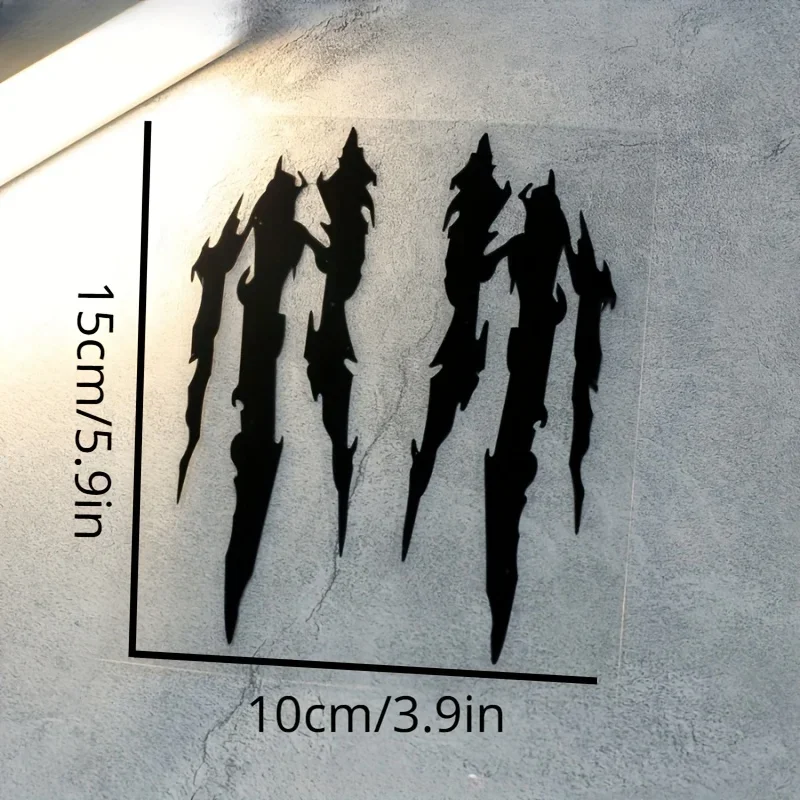 2Pcs Monster Claw Reflective Scratch Sticker PVC Decals Motorcycle Body Helmet Special Design Waterproof Decor