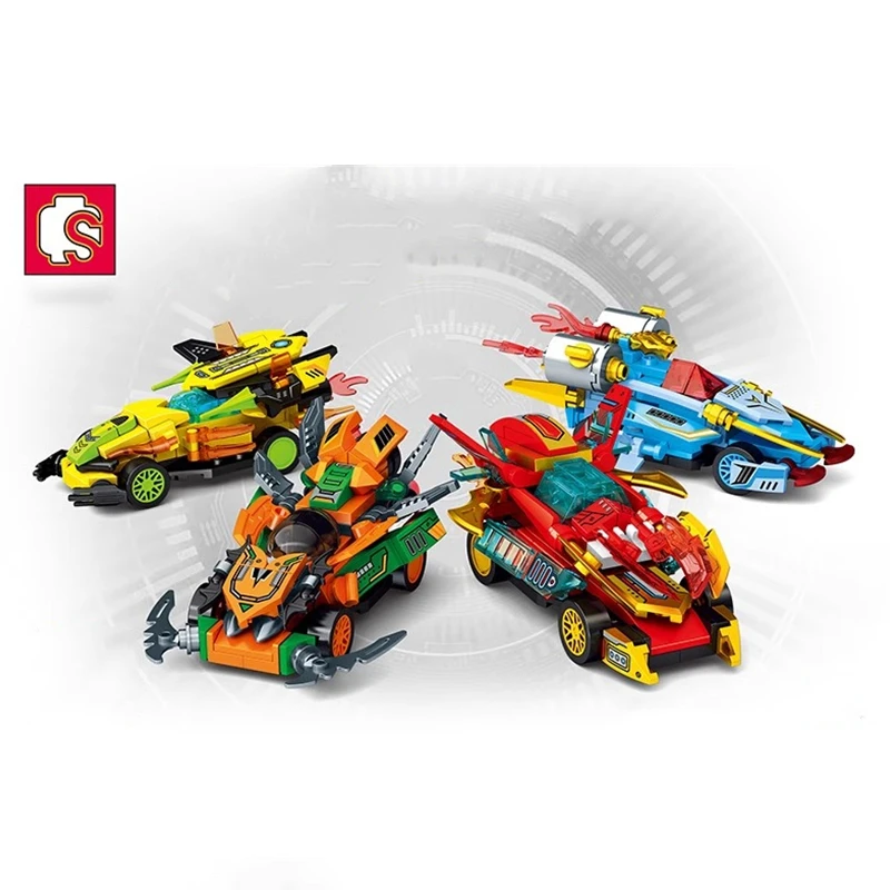 SEMBO Small Racing Building Blocks Cool Team Series Collection Model Ornaments Kawaii Assembly Toys Children’s Birthday Gifts