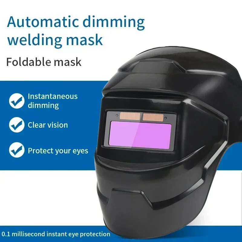 Protective Facemask Welding Mask Solar Automatic Dimming True Color 130℃ High Temperature Resistant Welder Auto Darkening Helmet