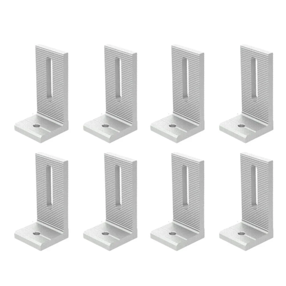 4/8 PCS Solar Panel Mounting Bracket Connector 90° Angle Design PV Connection Angle Aluminum Alloy Fixing Clamp Accessories