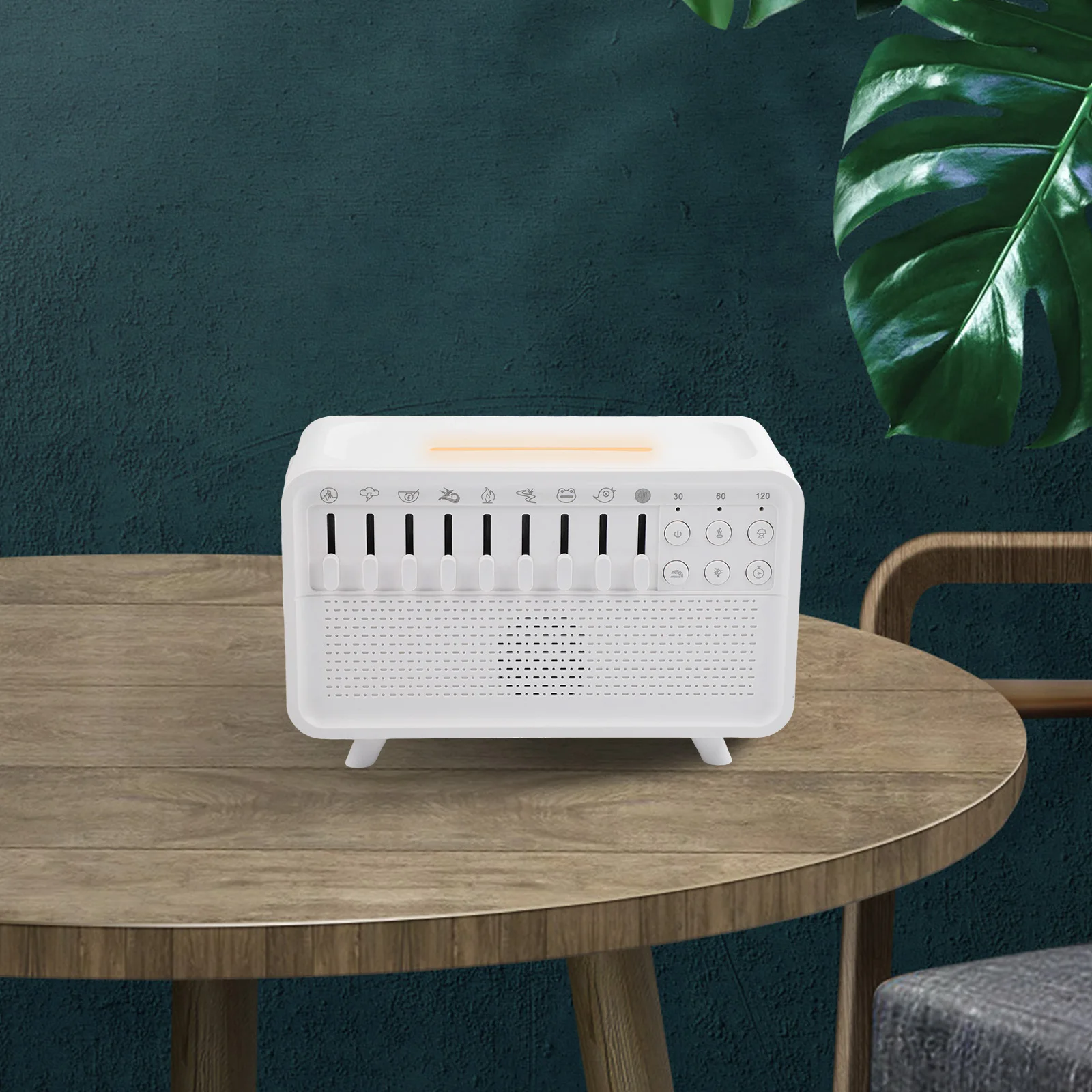 Увлажнитель, диффузор для ароматерапии, 8 регулируемых настроек белого шума, успокаивающий окружающий свет, совместимые с эфирными маслами, ночное использование