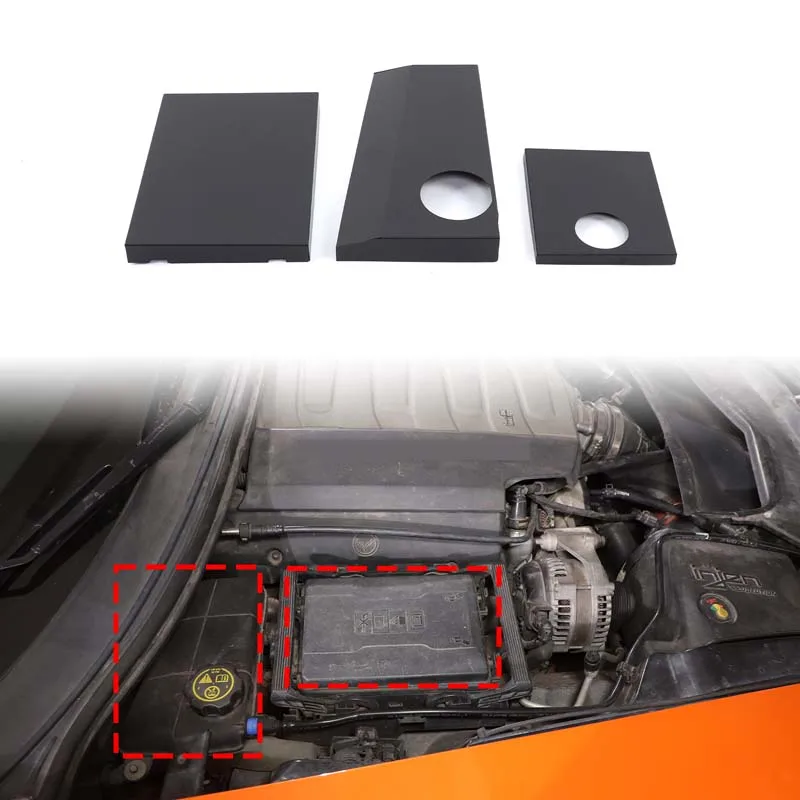 Aluminum Alloy Coolant Fuse Box Cover Coolant Reservoir Guard Cover Car Accessories For Chevrolet Corvette C7 2014-2019
