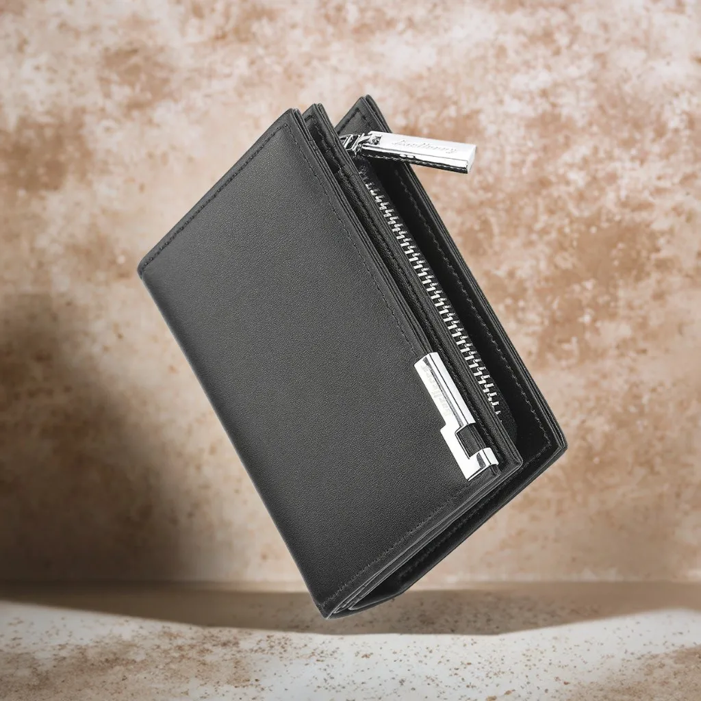 

Мужской короткий кошелек Executive Gift, тонкий RFID-блокирующий слот для нескольких карт, незаменимая искусственная кожа