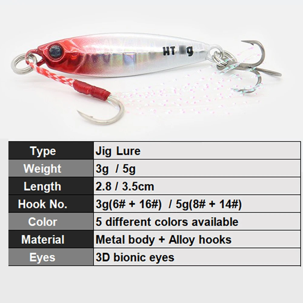 Jig Lure Jigging Fishing Lures 3g 5g Casting Swimbait For Small Fish Slowly Sinking Metal  Artificial Bait Pesca Fishing Tackle - view 4
