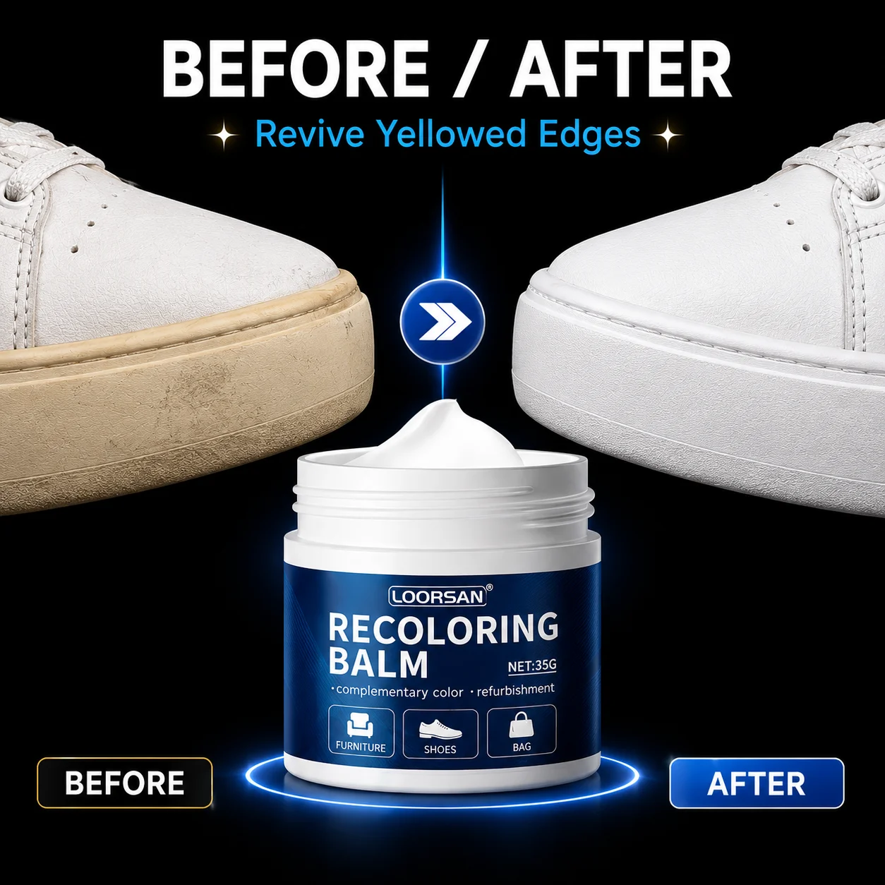 Leather Refinishing Leather Touch Up Cream 35G Scratch Color Restore For Sneakers Purses Couch Car Leather White Edge Refresh