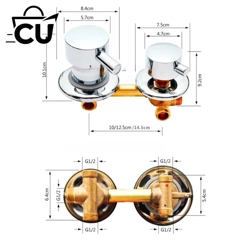 Water Mixing Valve Switch Shower Switch Control Faucet Mixer Shower Cabin Accessories Valve Diverter Tap 2/3/4Way Bath Faucet
