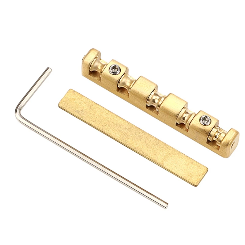 Electric Guitar Brass Nut 42Mm Height Adjustable Brass Roller Nut Guitar Nut 6 String Electric Guitar Replacement Parts