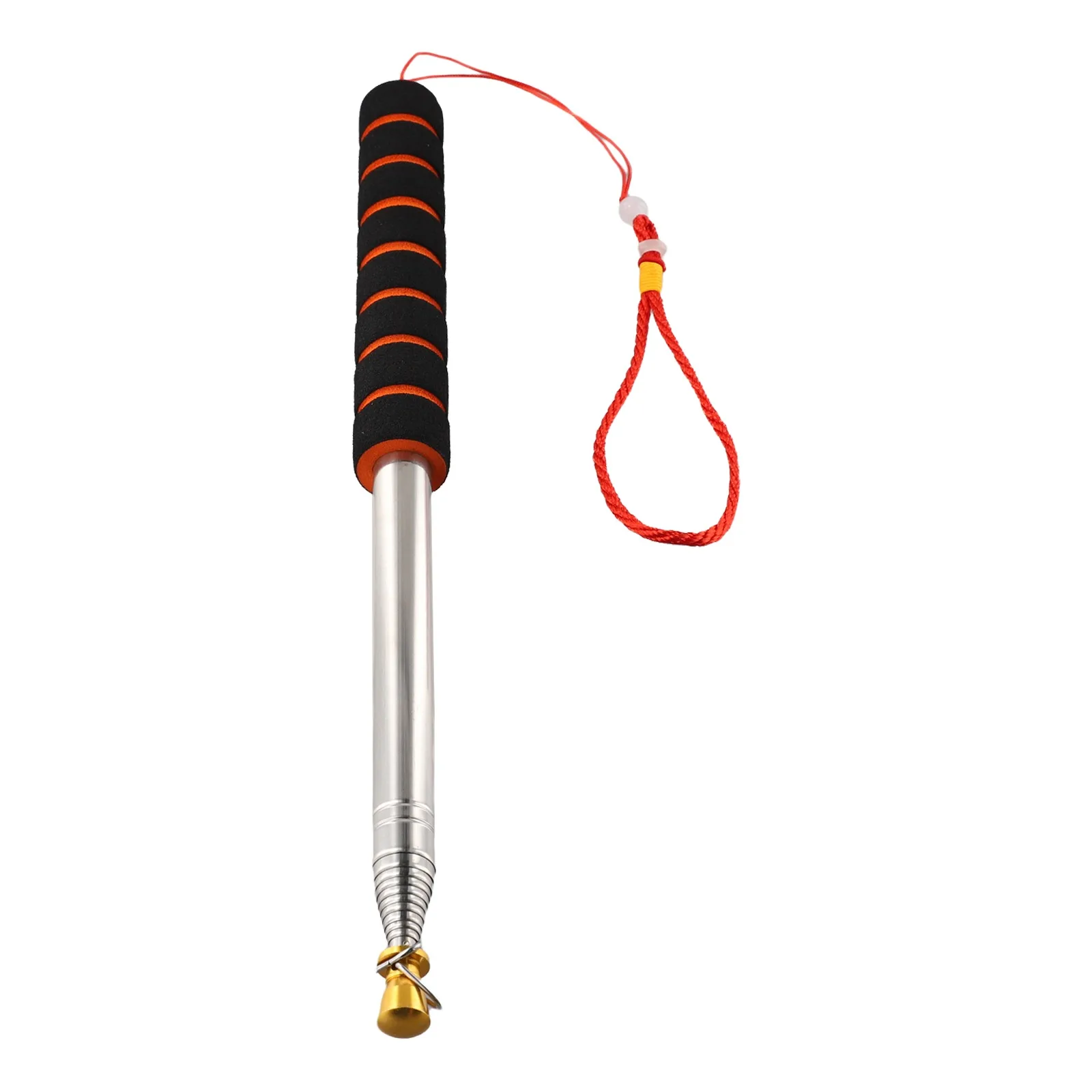 Sleek Portable Design of a Three Meter Tall Handheld Telecoping Flag Pole Accompanied By Four Attachment Clips