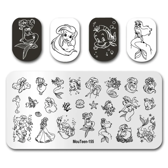 Placa de estampado MouTeen-148 grande de Mickey Mouse para estampar uñas, set de manicura para arte de uñas 3