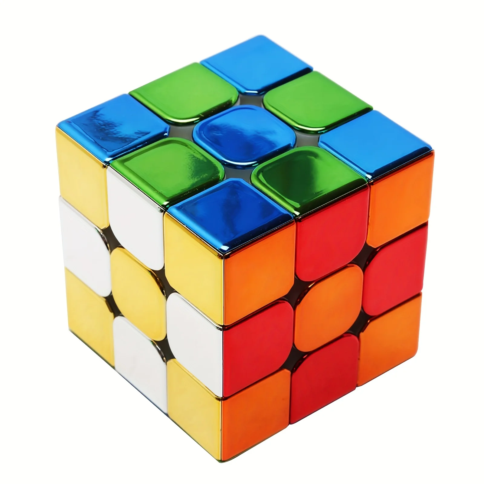 Mirror Surface Speed Cube 3x3 Mirror Surface Speed Cube - Original Stickerless Magic Cube - เกมปริศนาเงาและของเล่นพัฒนาสมอง