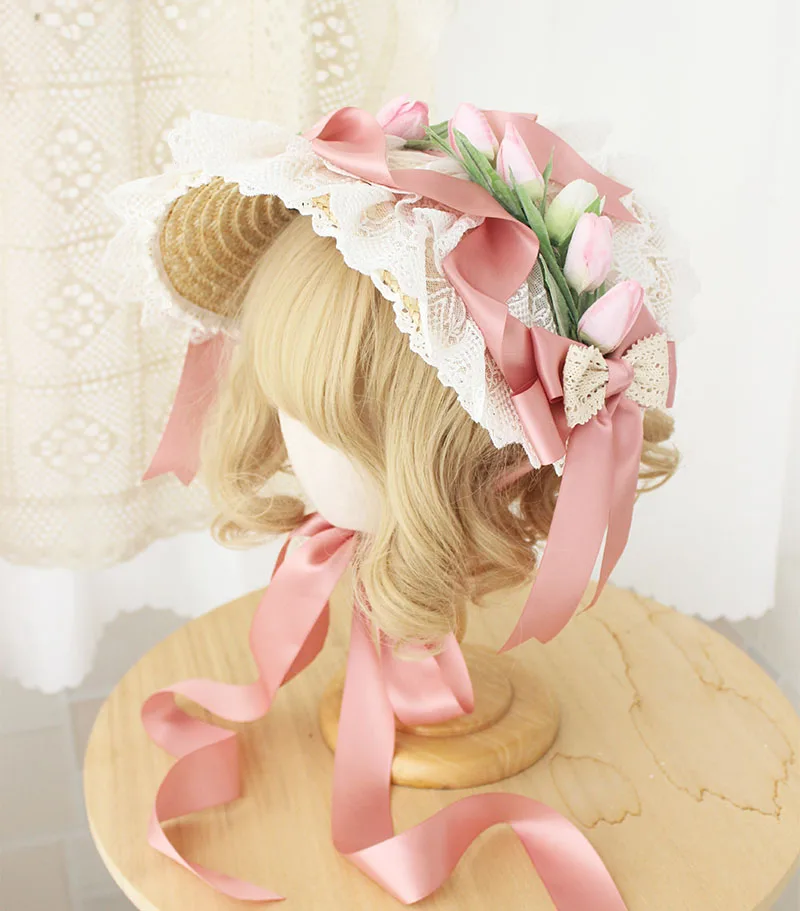 

Handmade Lolita Girl Flat Hat Hair Accessories