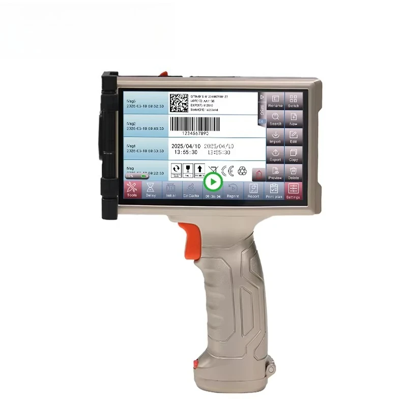 Hot Selling Mini Portable Handheld Inkjet Printer LCD Full Screen Multilingual TIJ Expiry Date Image Printing Coding Machine