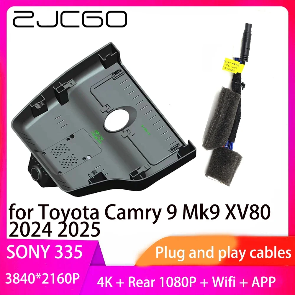 ZJCGO Plug and Play DVR Dash Cam UHD 4K 2160P Video Recorder for Toyota Camry 9 Mk9 XV80 2024 2025