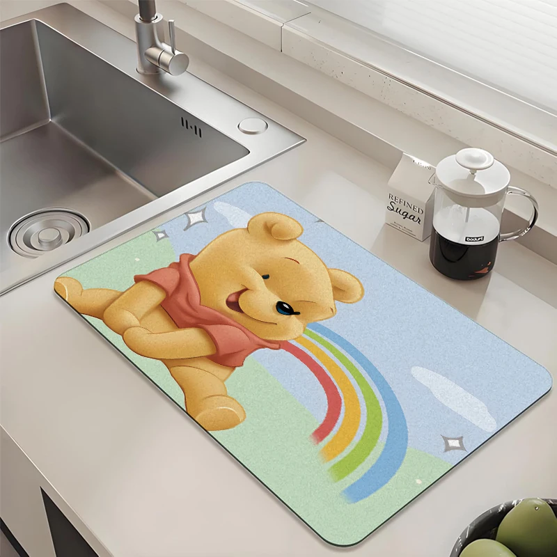

Disney Winnie the Pooh Drying Mat Absorbent Non-slip Quick Dry Pad for Kitchen Sink