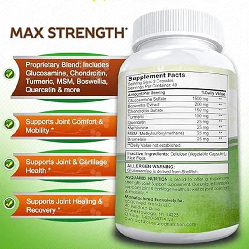 

Glucosamine Chondroitin Turmeric Joint Support Supplement - Natural Anti-inflammatory For The Back, Knees, And Hands