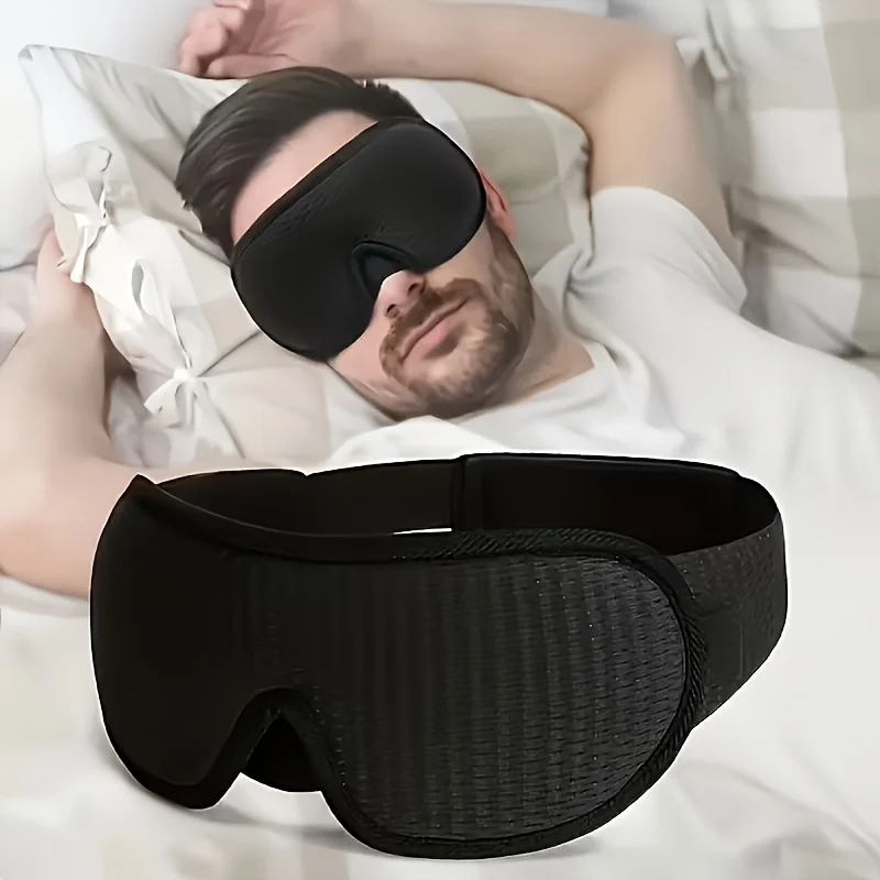 3D Sleep Eye Mask, with Adjustable Headband, Soft and Breathable Fabric, Light and Light-blocking. for Travel, Home and Office