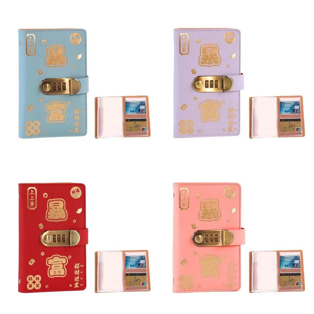 With Password Lock Saving Money Binder Wallet Storage Savings Handbook Planner Organizer 50Sheets Cash Envelopes Account Book