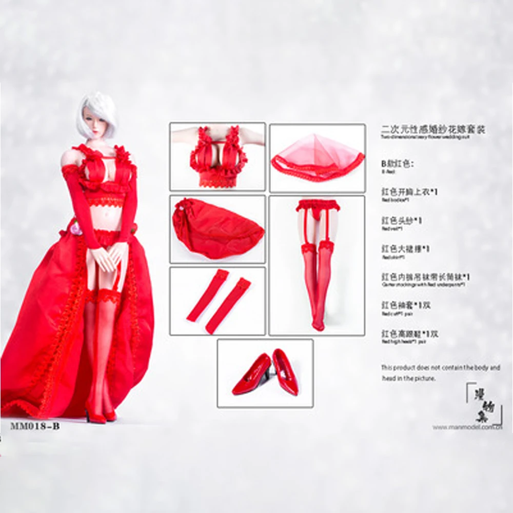 Disponibile Manmodel MM018B 1/6 Soldato femminile Fiore da sposa sexy Abito da sposa Modello adatto 12 "Action Figure Body da collezione