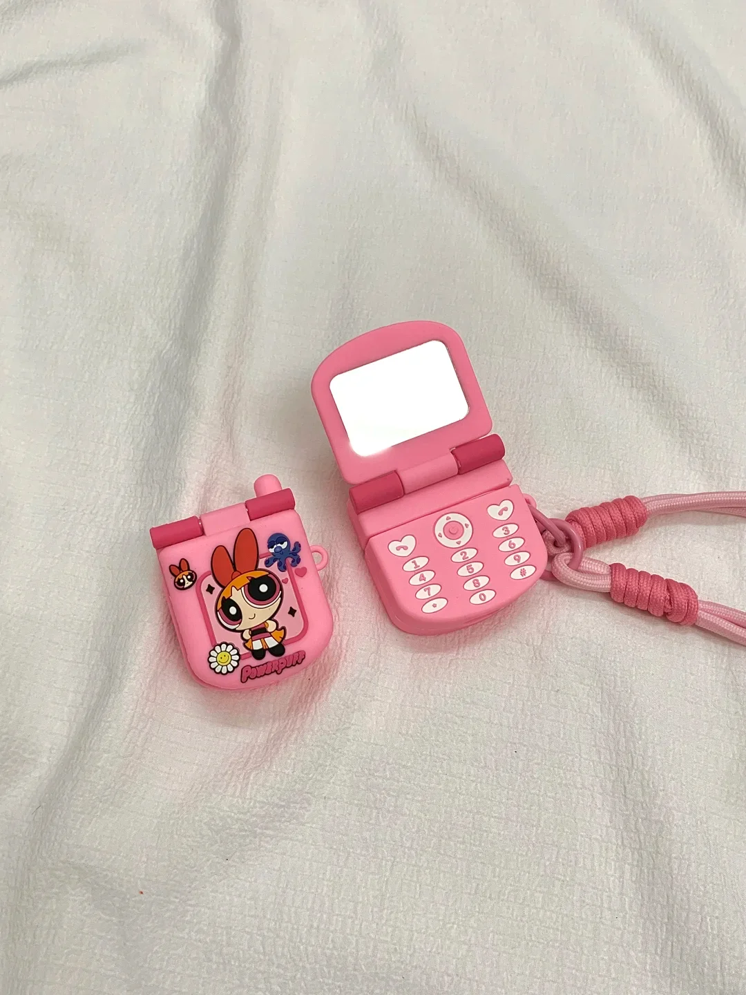 

Cute Anime Figure The Power Girls Flip Phone Silicone Wireless Earphone Protective Case For Airpods Perfect Surprise Gifts