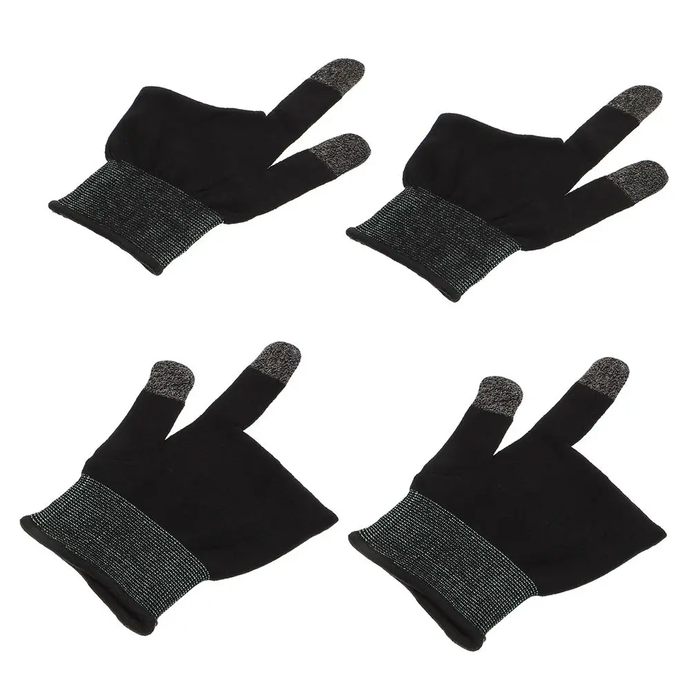 1Pair Anti-Sweat Phone Gaming Gloves Touch Screen Compatible Carbon Fiber Finger Covers Breathable Sweat Absorbing Lightweight