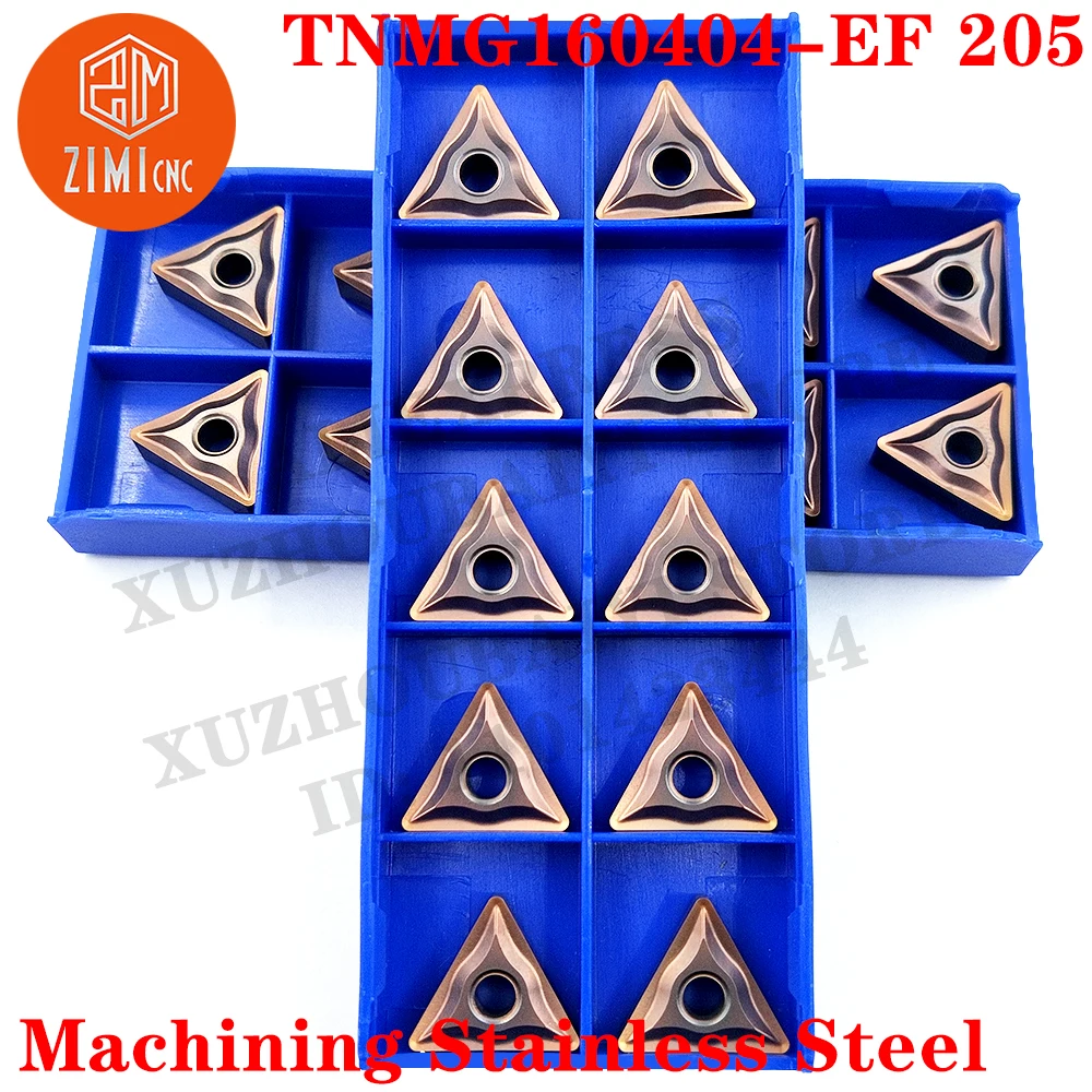 

100pcs TNMG160404-EF 205 TNMG160404 EF 205 Carbide Inserts Turning Tools Lathe CNC Cutter Blade Process Stainless steel