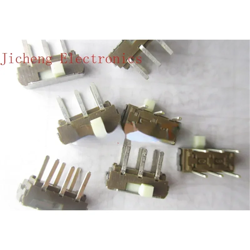10PCS SSSS223200 Toggle Switch Slide  Straight Plug Side Dial Double Row 6 Feet 2 Gear
