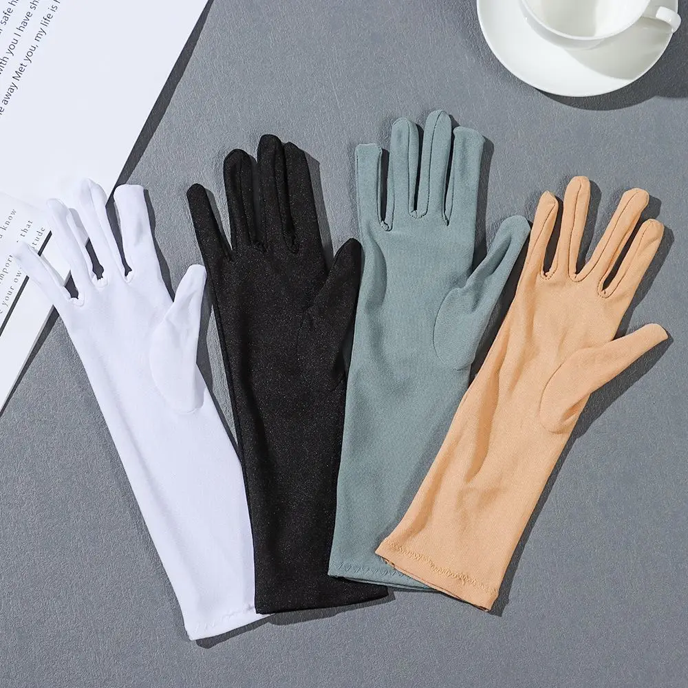 

Women Mid-long Sunscreen Gloves Slip Resistant Etiquette Gloves Summer Spring Thin Elastic Anti UV Driving Gloves