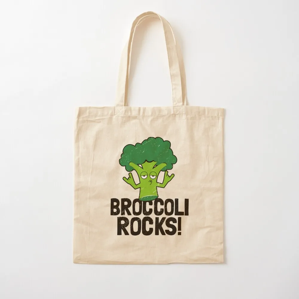 Funny Vegan Gifts - Broccoli Rocks! Tote Bag tote bag men bags luxury women canvas bags great bag