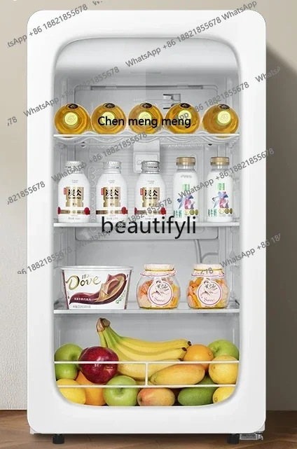FF 88 liters white moonlight household small refrigerator beverage tea refrigerated beverage transparent fresh-keeping cabinet