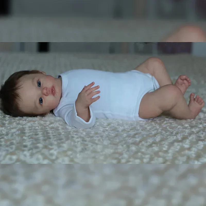 

18 CLEANS 45 CM Dolls Reborn Skin Visible Veins Soft Silicone Reborn Doll Girl's Toy Boy Dress Play Reborn Doll Kit