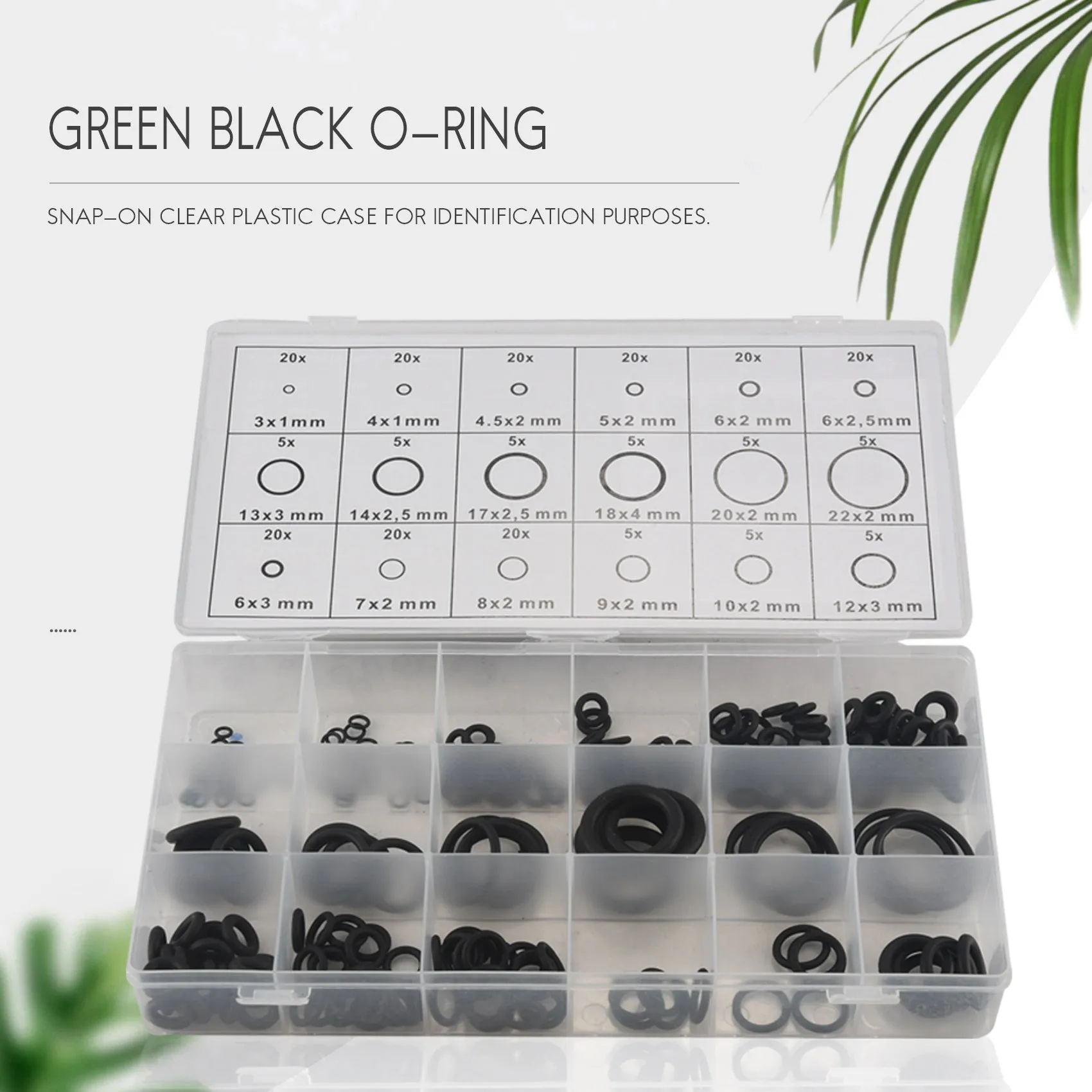 TFTP-495PCS 36 Sizes O-Ring Kit Black&Green Metric O Ring Seals Rubber O Ring Gaskets Oil Resistance 270Pcs + 225Pcs