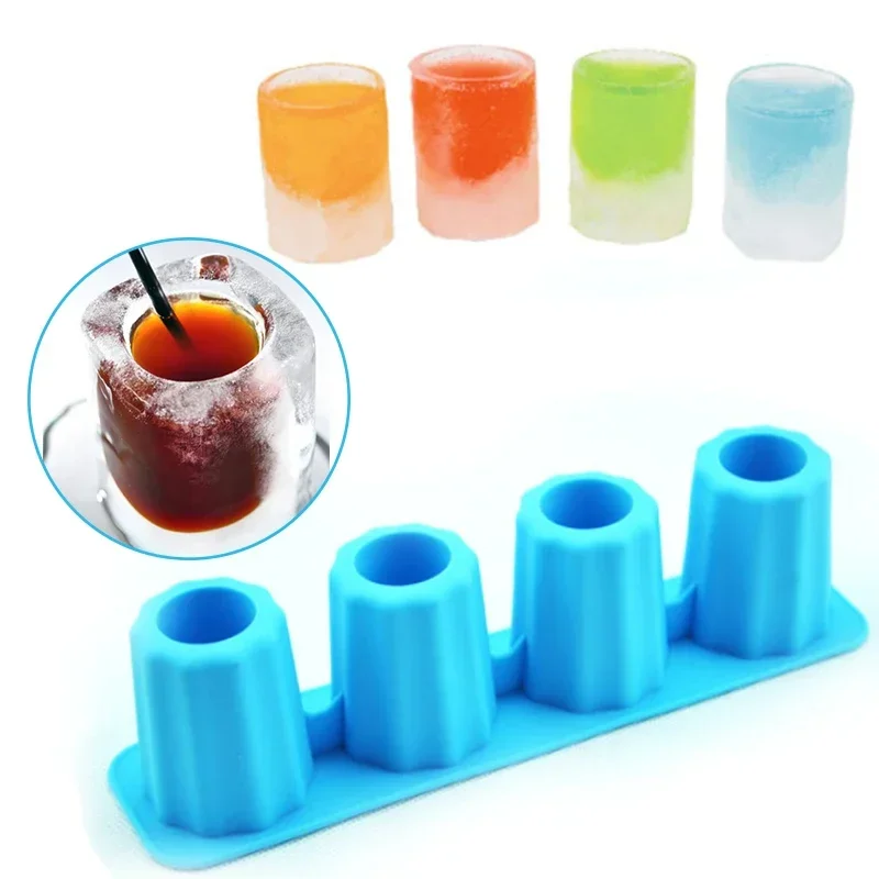Molde para bandeja de cubitos de hielo, herramienta para beber de verano, molde para vasos de chupito, bandeja de hielo, molde para paletas de silicona, utensilio de cocina
