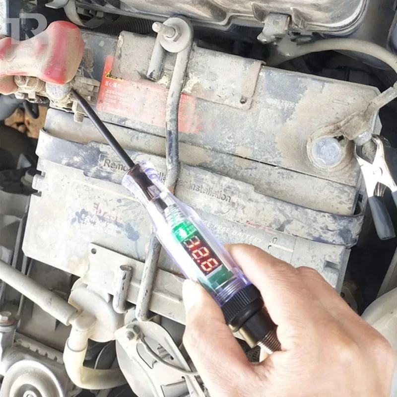 6V/12V/24V LED Tampilan Tegangan Digital Pena Uji Sirkuit Otomotif Detektor Sirkuit Probe Panjang Periksa Teleskopis Sirkuit Kendaraan