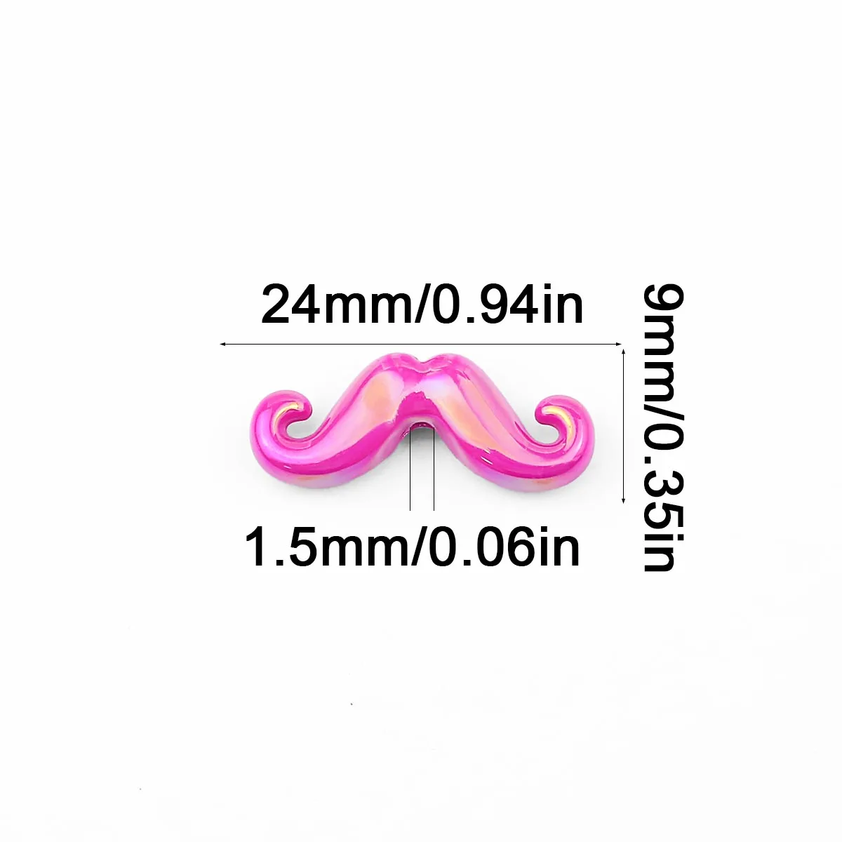 24mm Acrylic Bead Mustache Bead Rose Pink Handmade DIY Suitable for Jewelry Making Beaded Bracelet Accessories