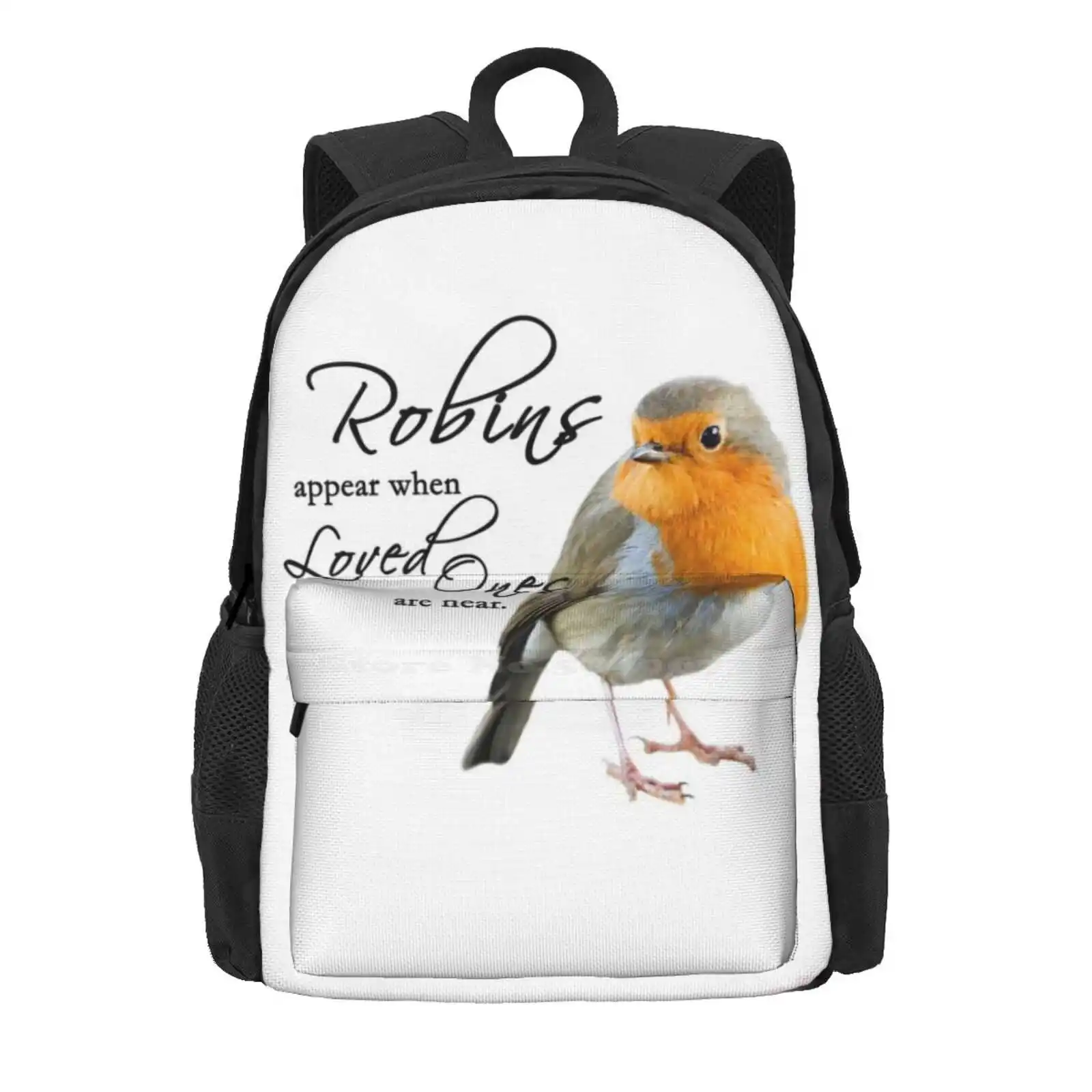 Robins Appear.... Hot Sale Schoolbag Backpack Fashion Bags British Jane Stanley Original Photo Nature Uk Ornithology Songbird