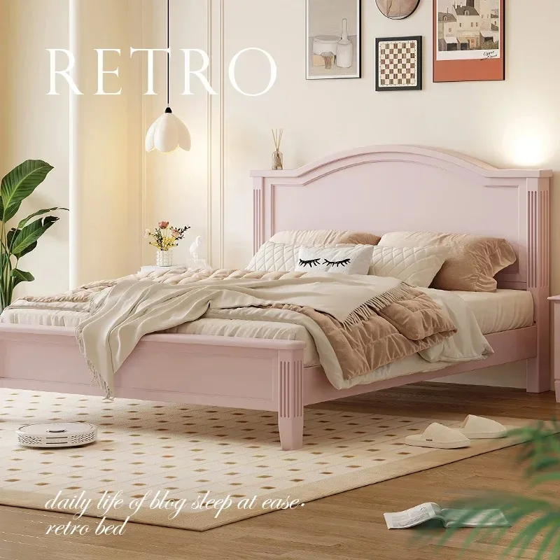 Princess Waterproof Double Bed Bedrooms Comforter Wooden Platform Queen Double Bed King Size Modern Cama De Casal Home Furniture