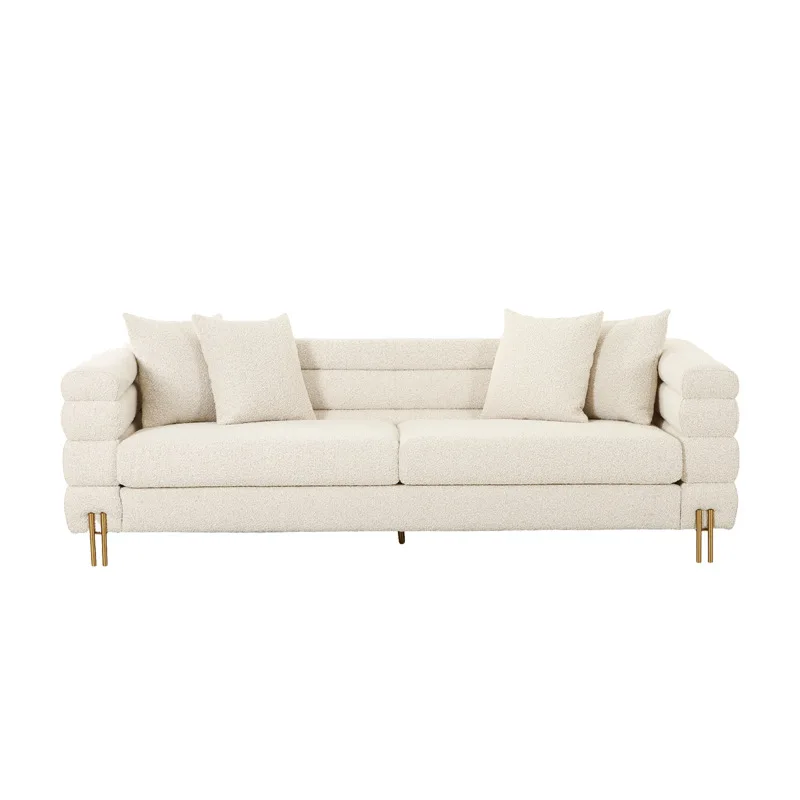

Lamb wool small apartment fabric sofa combination hotel beauty salon reception tatami