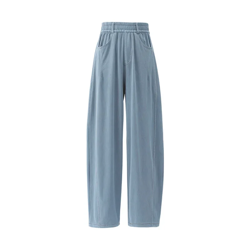 Jeans Women Straight Wide Leg Pants High Waist Washed Distressed Pockets Streetwear Ankle Length Trousers  Vintage Denims