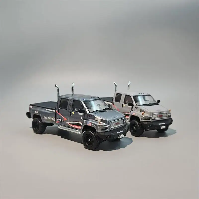 

GOC 1:64 GMC C4500 Pickup truck Grey Shark Die-Cast Car Model Collection Miniature