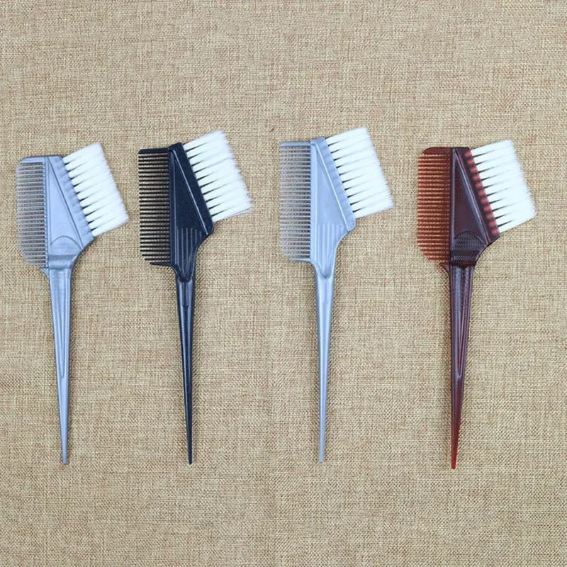 Salon Hair Dyeing Tools Hairs Dye Comb Highlighting Comb Tint Brush with Pointed Tail White Bristle Hairs Color Hair Treatment