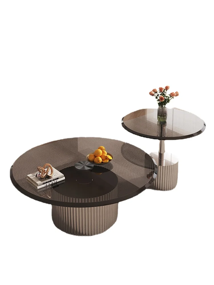 

Pqf round Tempered Glass Tea Table Combination Tea Table Tea Table Side Table