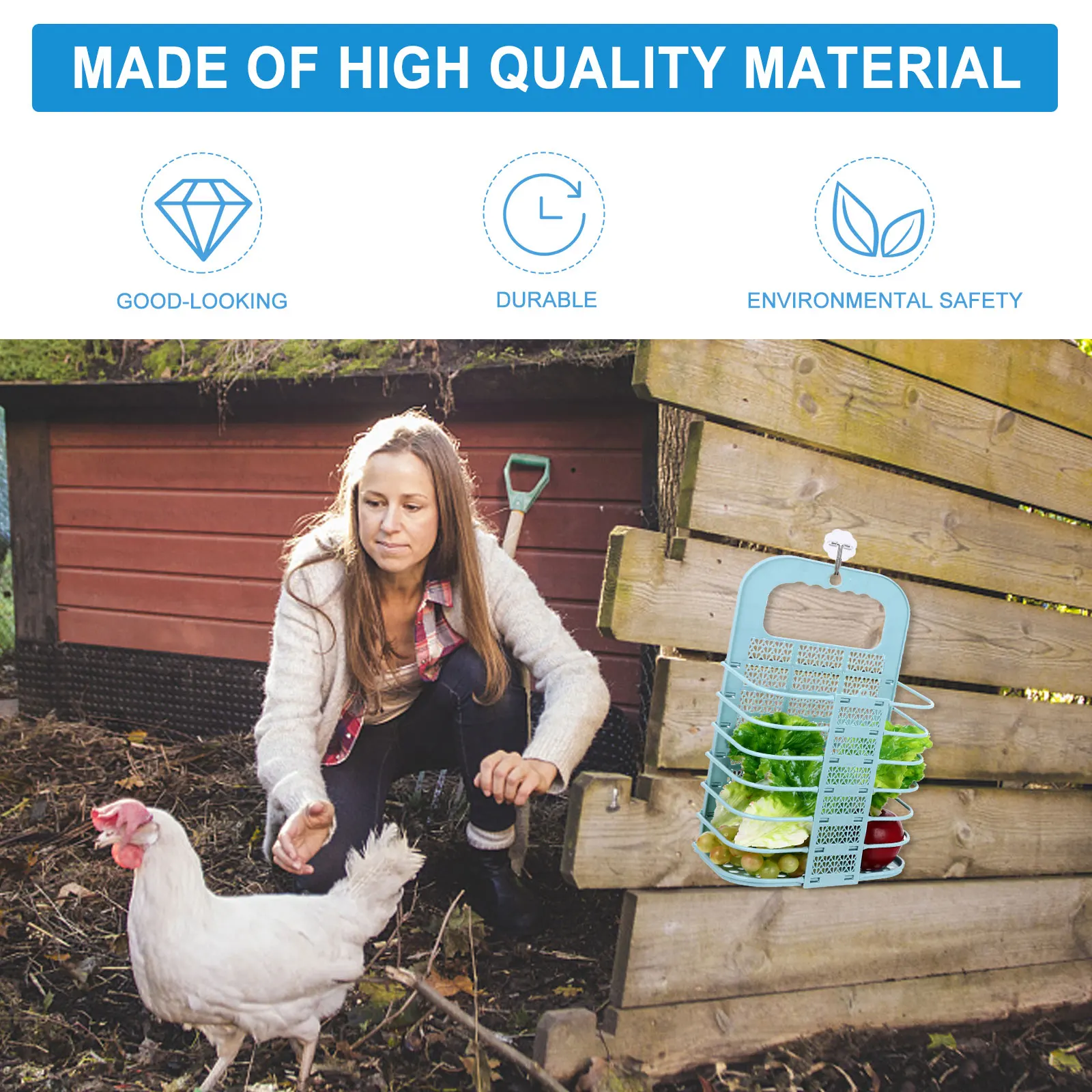 

Plastic Foraging Basket Bird Feeding Tool Durable Food Dispenser Container Parrot Supplies Easy Refill Dry Weather Practical Pet