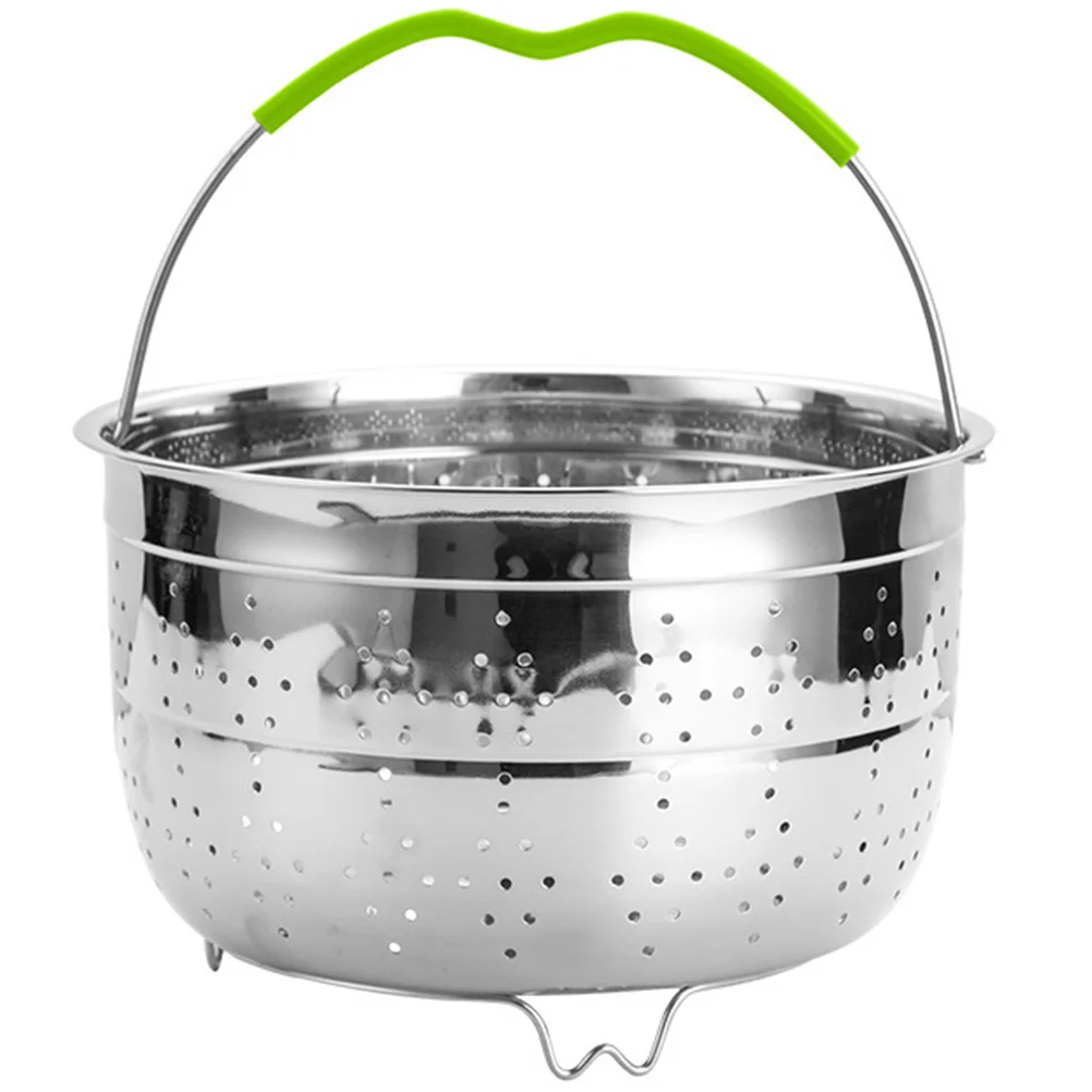 

1pcs Steamer Basket For Pot Stainless Steel Kitchen Drain Basket With Handle Vegetable Fruit Washing Mesh Container Hollow Fast