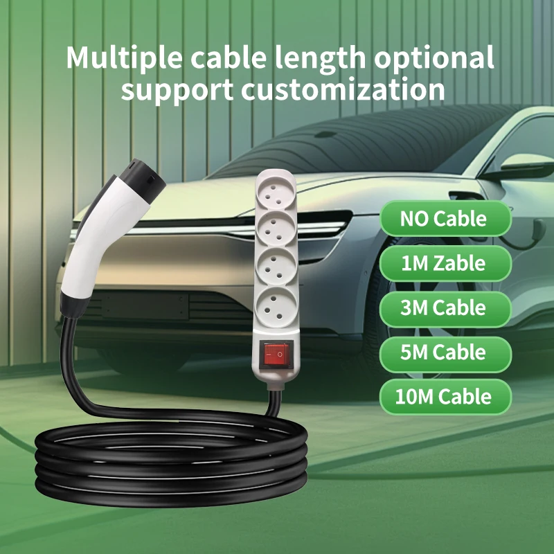 16A EVSE GBT Type2 Plug lsrael Socket V2L Discharger For IEC62196 GBT Car EV Cable Support BYD Kia Hyundai Discharge V2L Vehicle