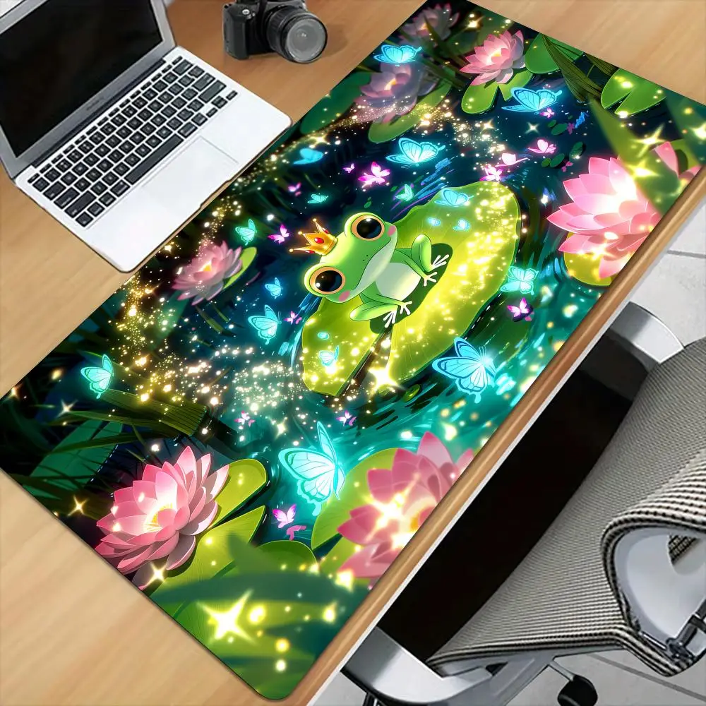 Fantasy Butterflies and Frog Mouse Pad Desk Mat Large Computer Office Carpet Mousepad Gamer Gaming PC Accessories Keyboard Rug