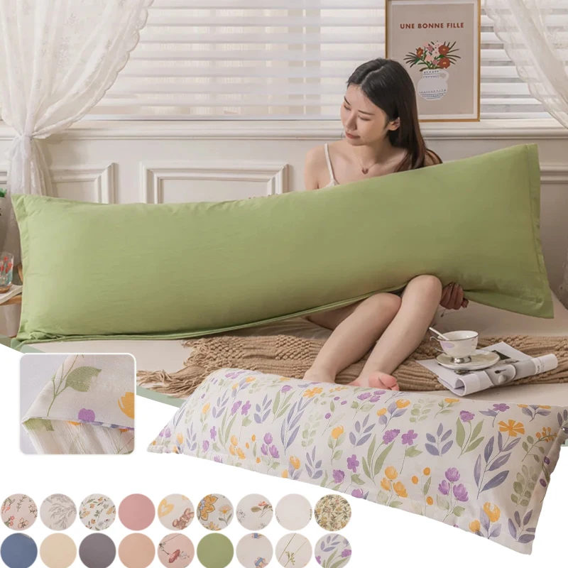 

Washed Cotton Linen Body Pillowcase Soft and Skin-friendly Couple Long Pillow Case Large Size 120/150/180cm Sleeping Pillowcover